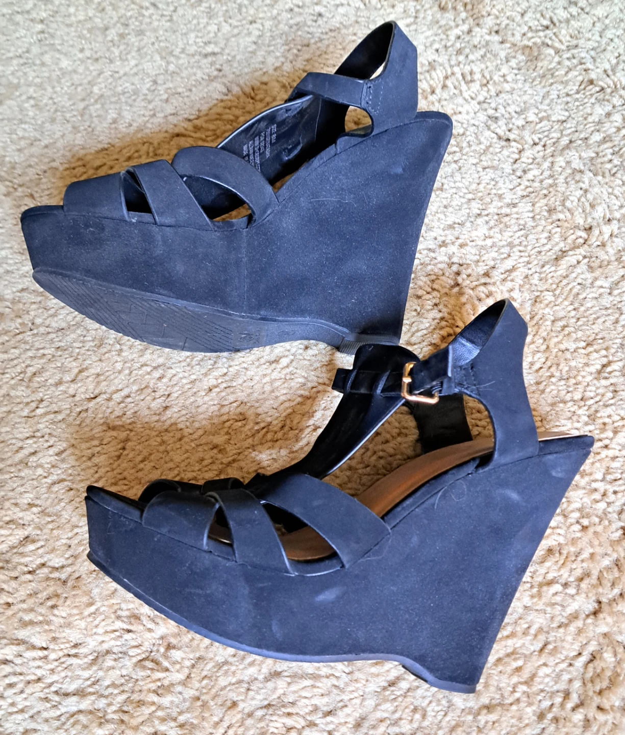 Black Wedge Sandals - photo 2