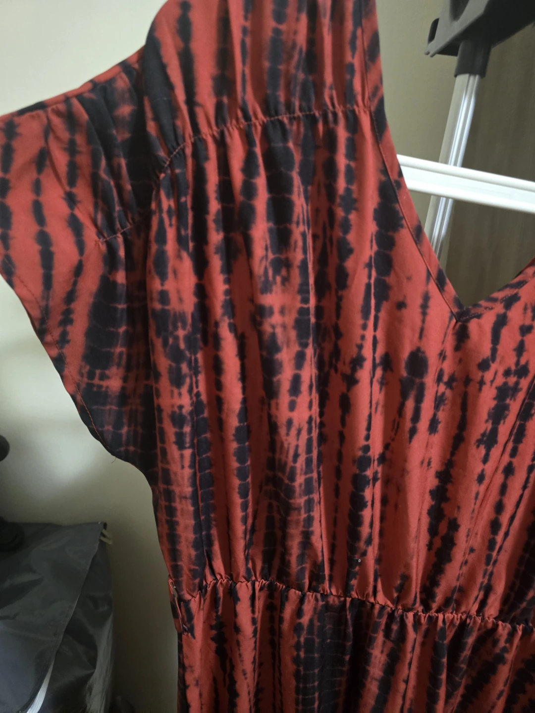 Red and Black Tie-Dye Maxi Dress - photo 3