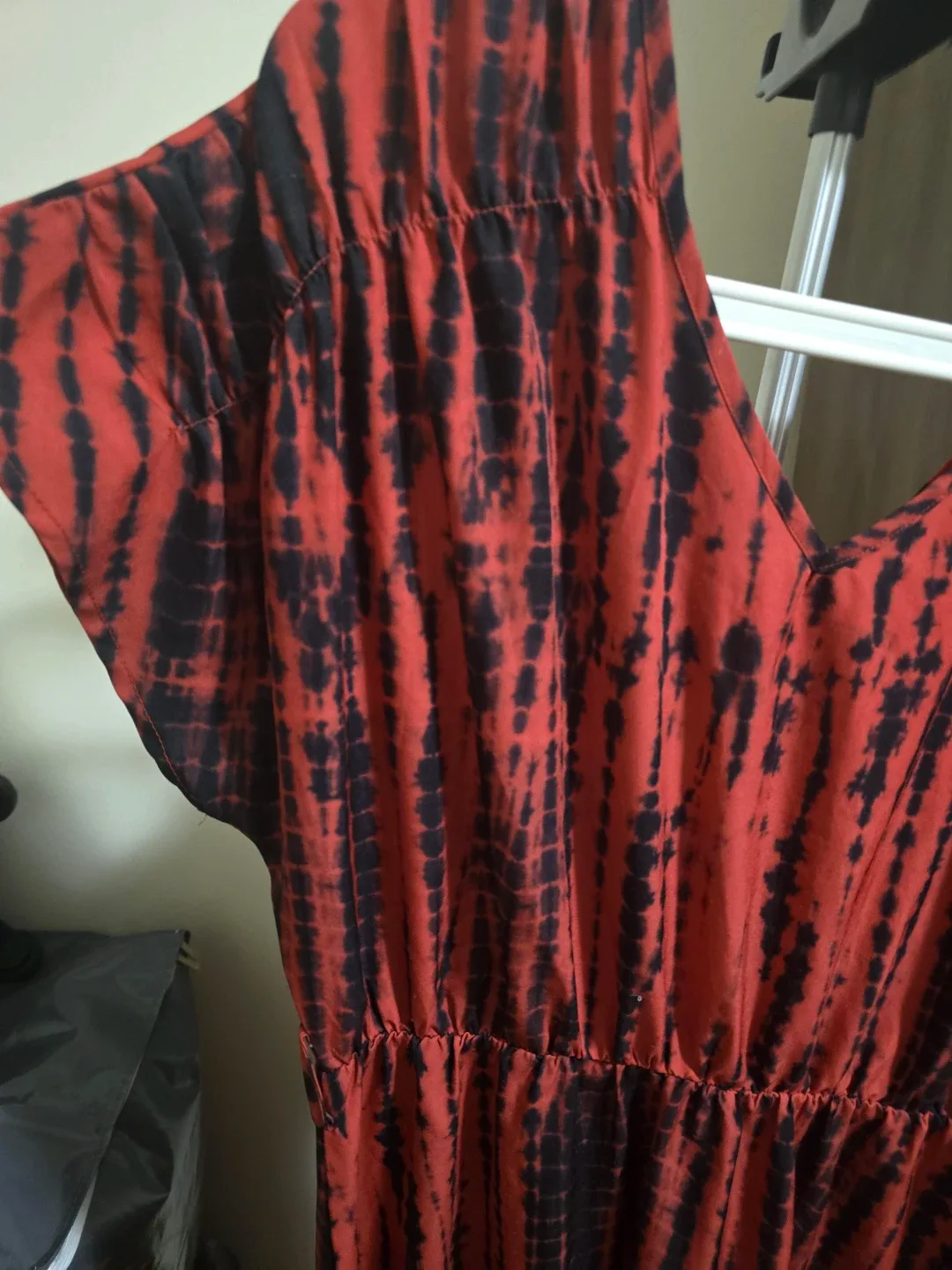 Red and Black Tie-Dye Maxi Dress - photo 3