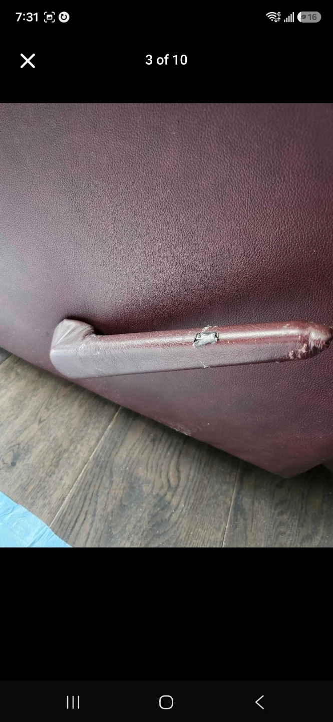 Genuine Palliser Leather Reclining Sofa (Buyer Must Disassemble) - photo 3
