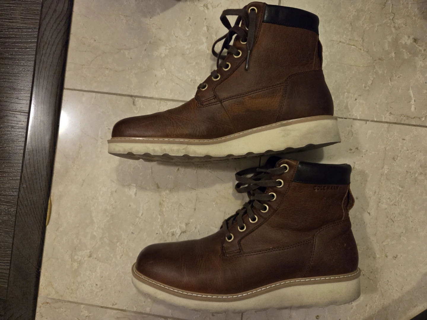 Cole Haan Men's Brown Lace-Up Boots (Size 7) - photo 2