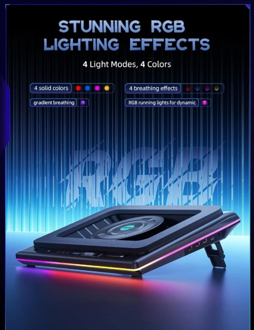 ​New llano V12 RGB Laptop Cooling Pad - photo 4
