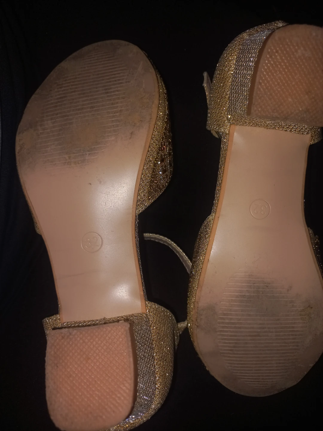 Giovana Gold Sparkly Heels - Size 32 - photo 2