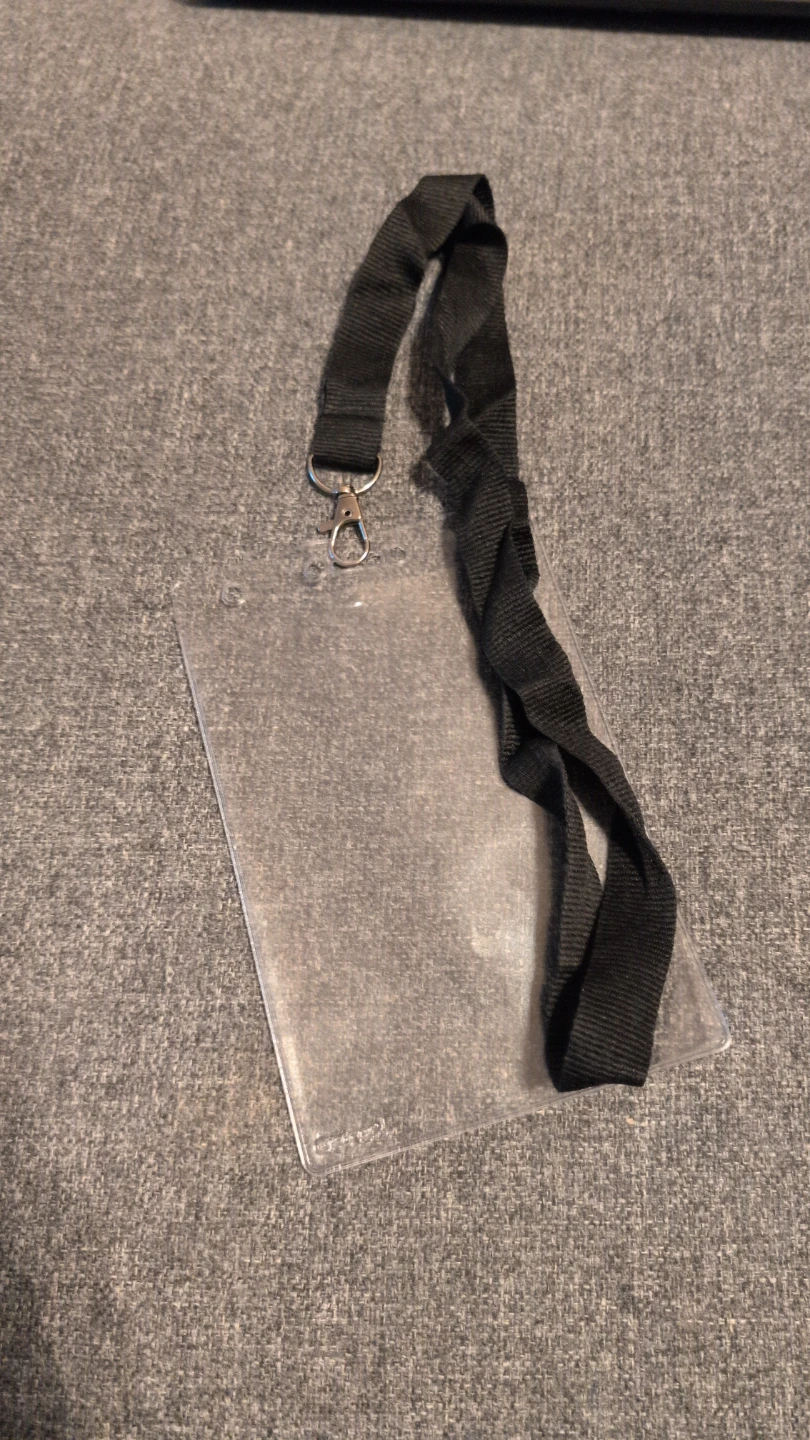 Clear Badge Holder with Black Lanyard