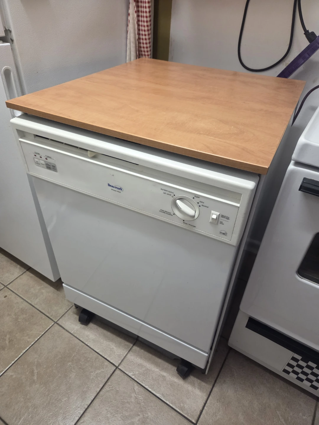 Beaumark Dishwasher with Wooden Top