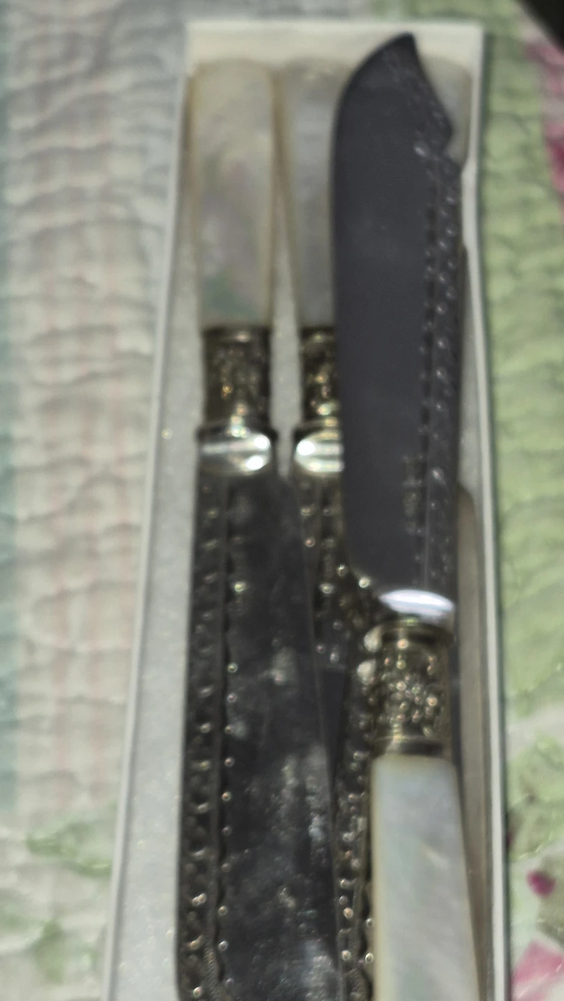 Set of 4 Vintage Butter Knives with Mother of Pearl Handles