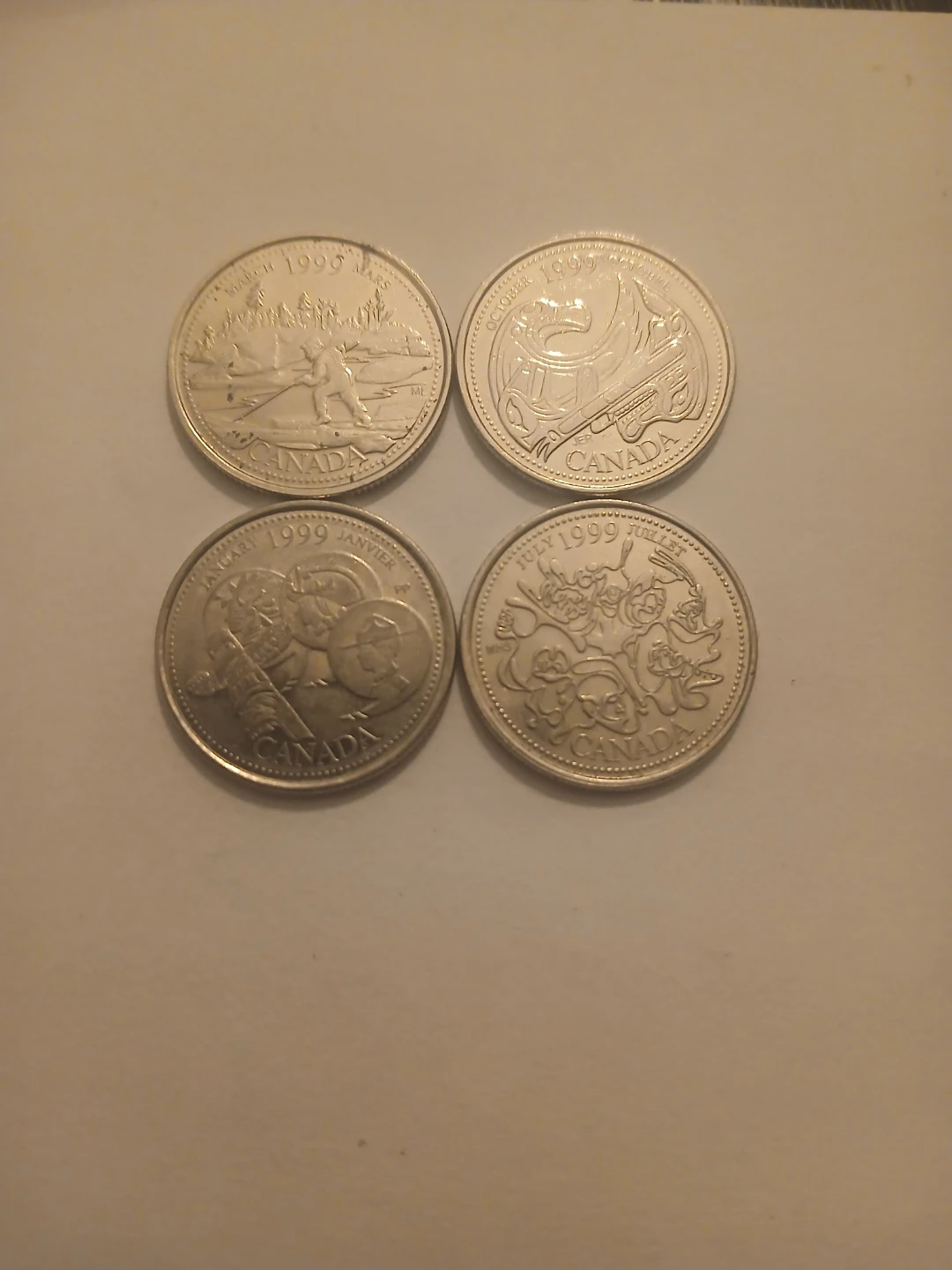 Set of 4 Canadian 1999 Quarters