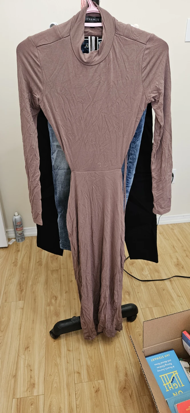 Dynamite open back long sleeve maxi dress