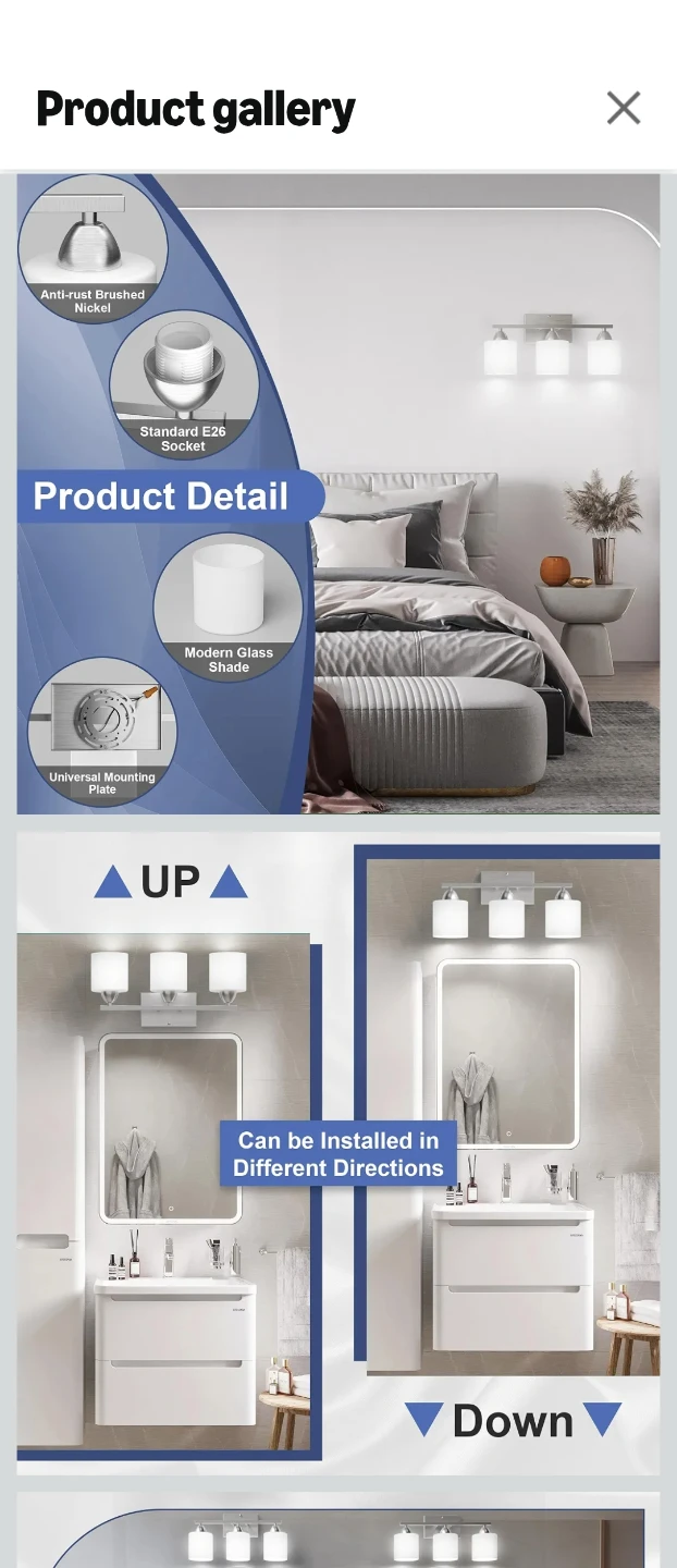 3-Light Vanity Light Fixture - photo 3