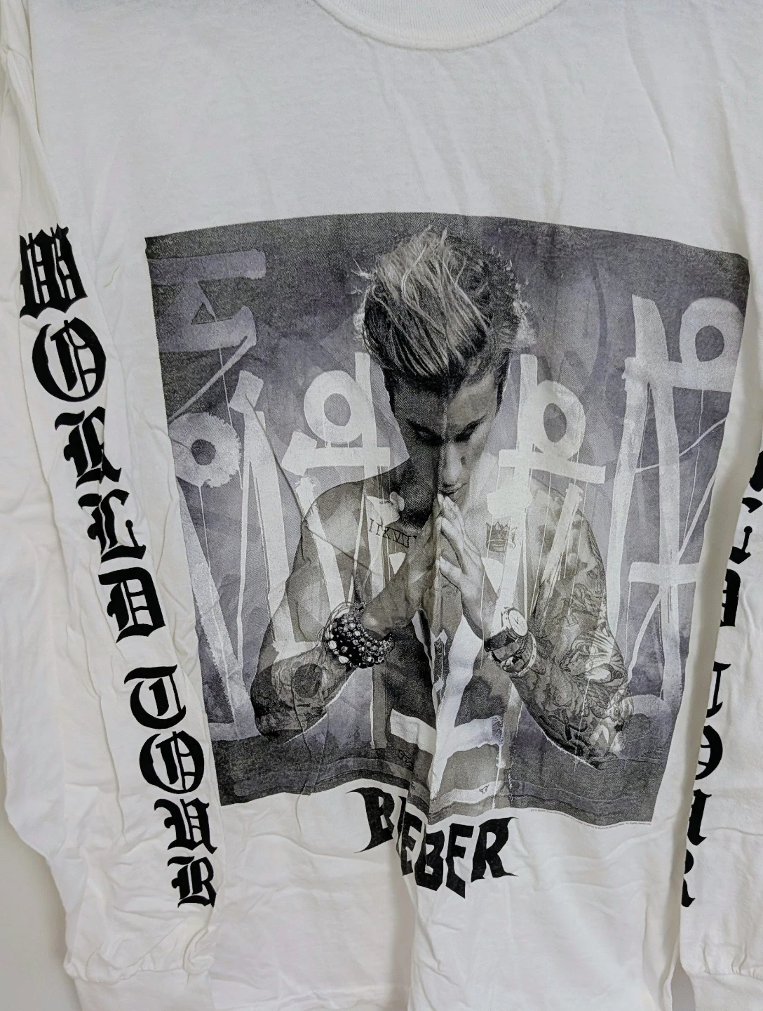 Justin Bieber World Tour Long Sleeve T-Shirt - Men's Large - photo 3