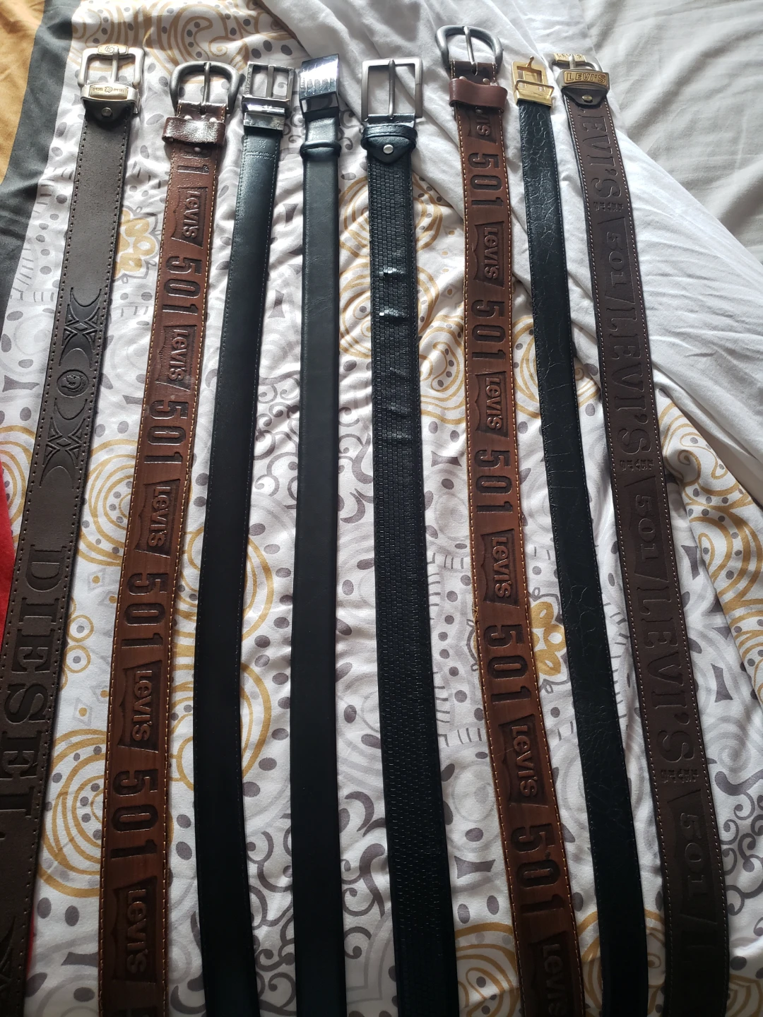 Lot of 8 Men's Belts - Levi's, Diesel