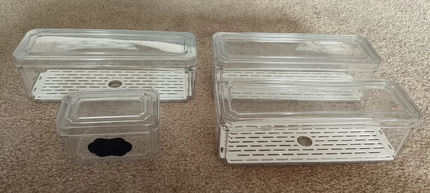 Clear Plastic Storage Containers with Lids - Set of 4