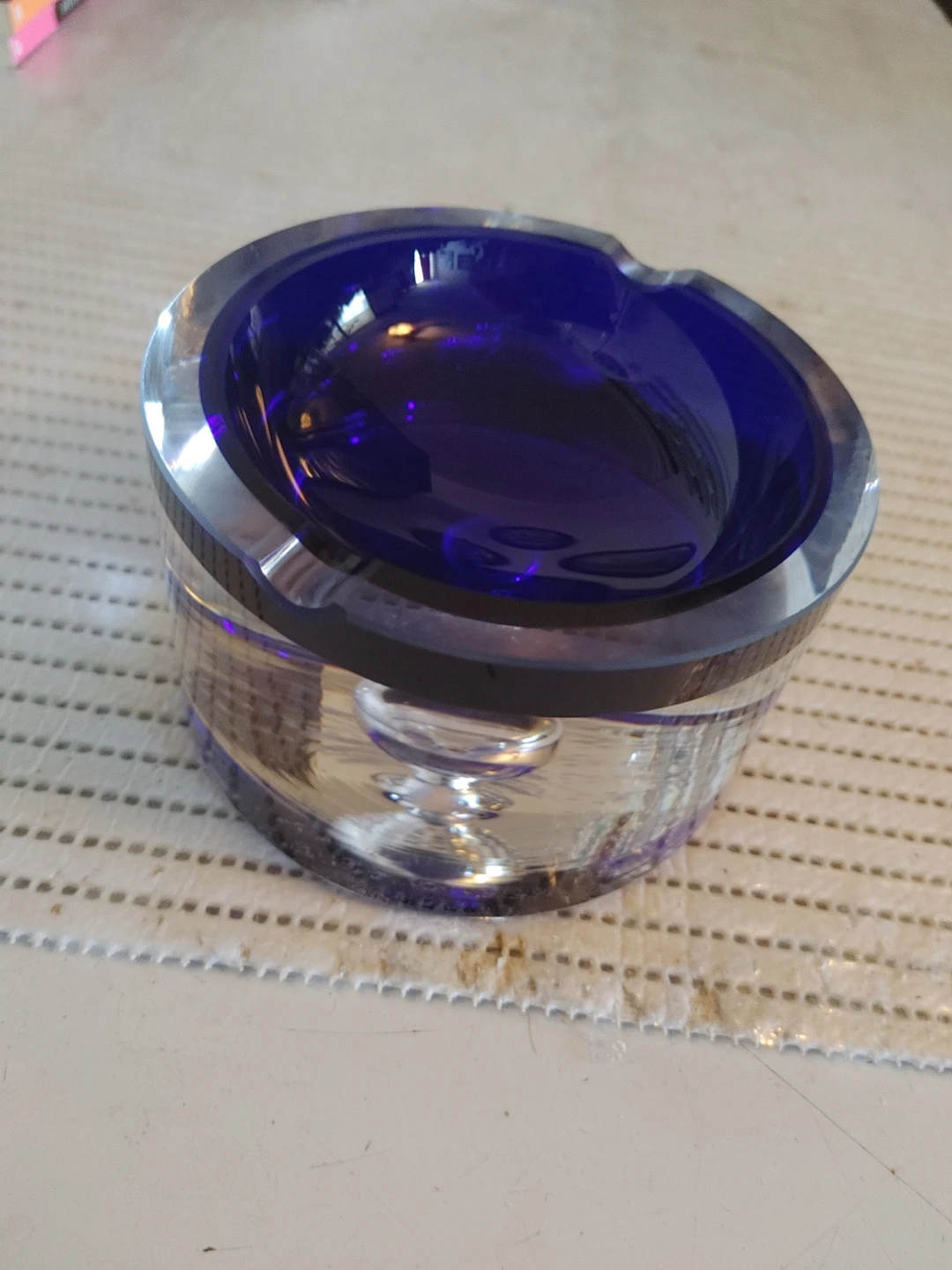 Cobalt Blue Glass Ashtray