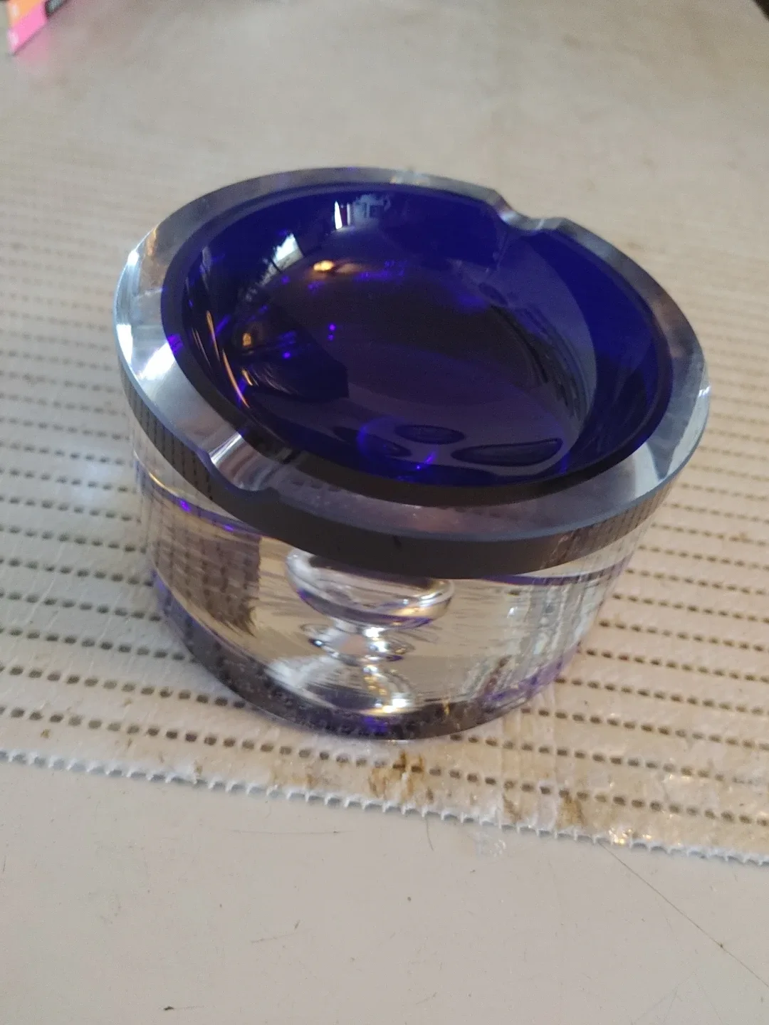 Cobalt Blue Glass Ashtray