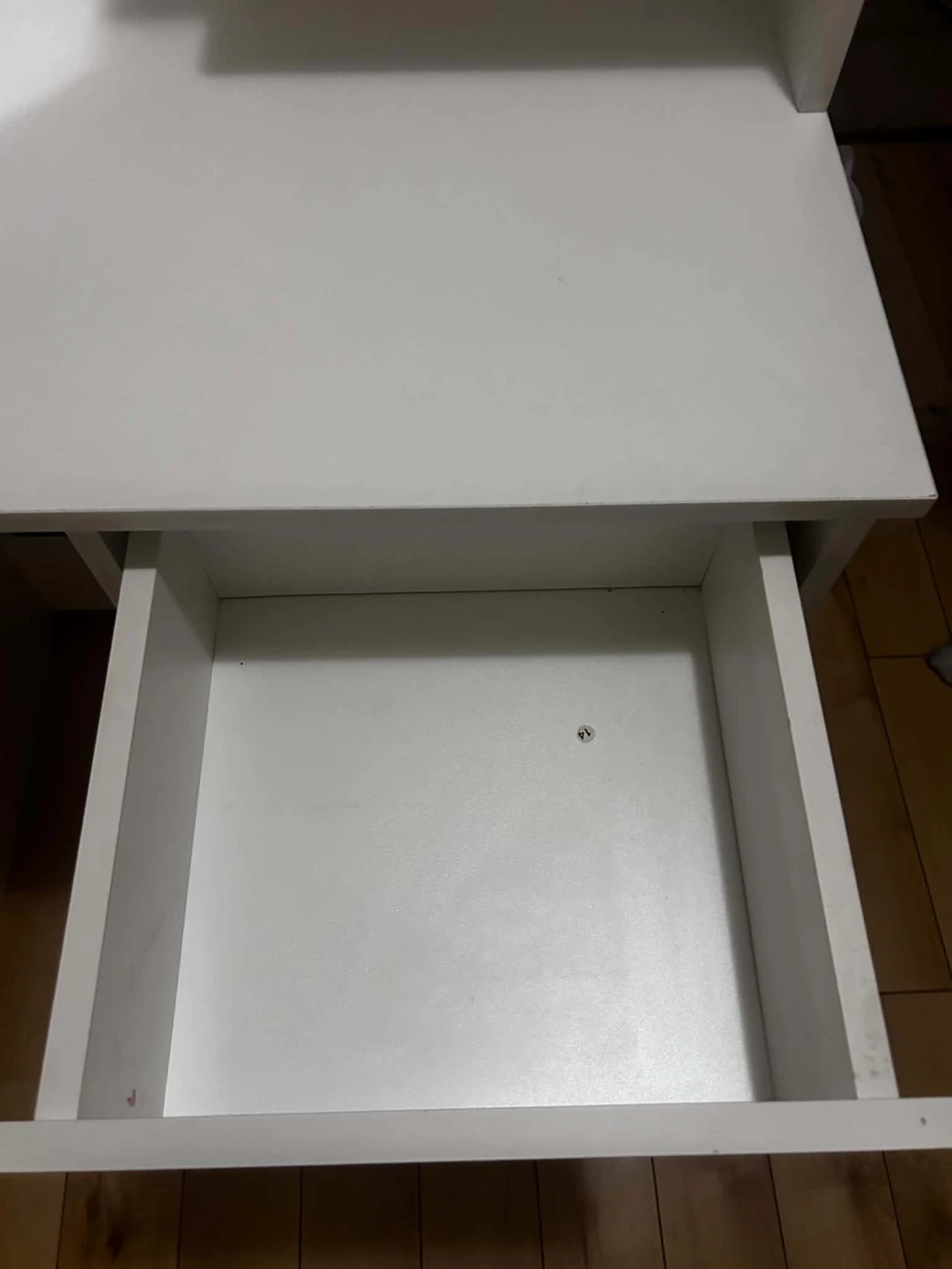 White Vanity Desk with Mirror and Stool - photo 2