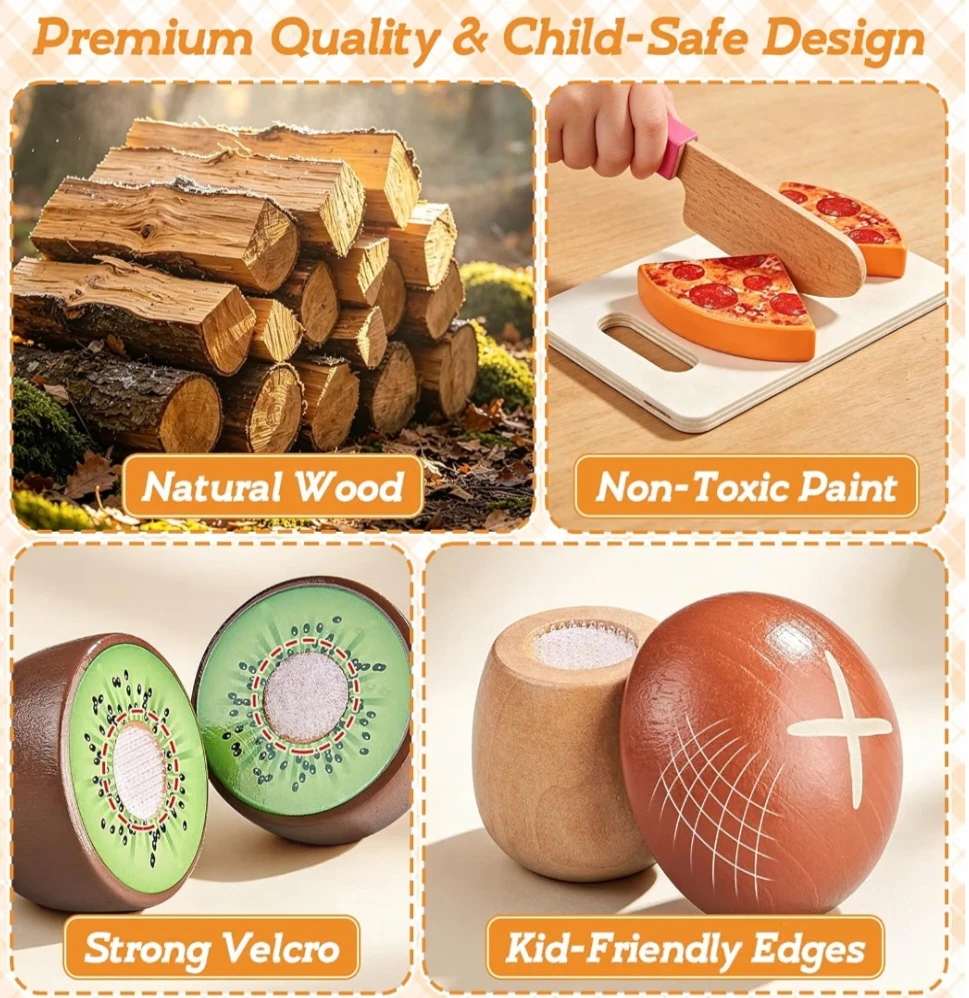 Wooden Play Food Set - photo 4