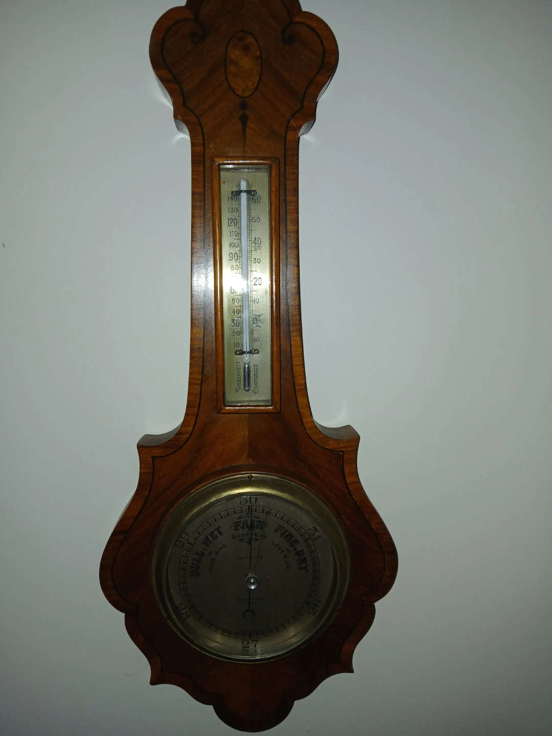 BIRKS Antique Barometer and Thermometer Wall Unit - photo 2