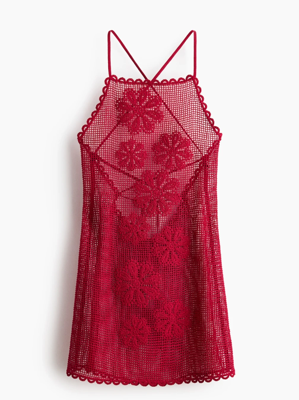 H&M Red Crochet Mini Dress