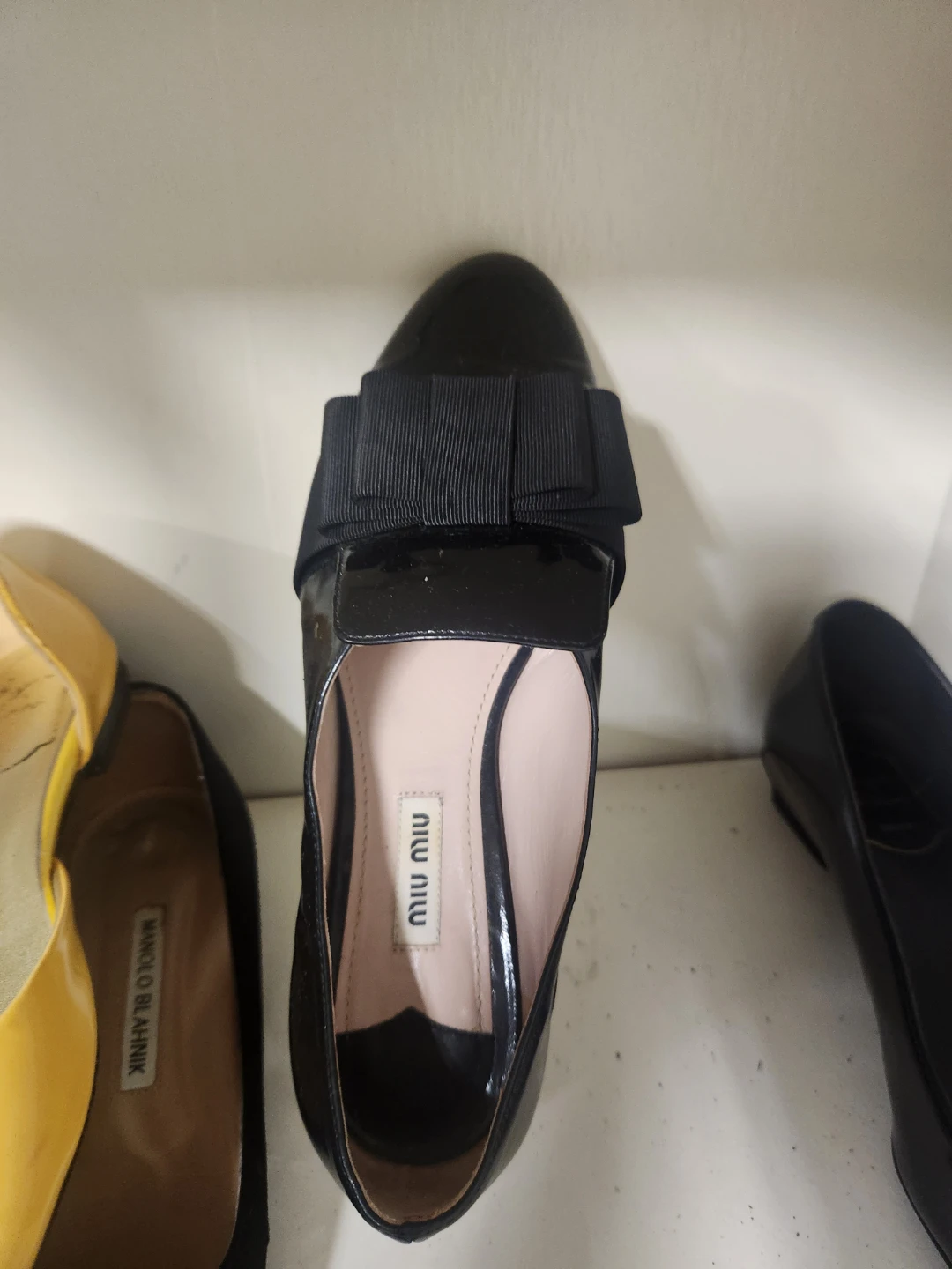 Miu Miu Black Patent Bow Loafers - photo 2