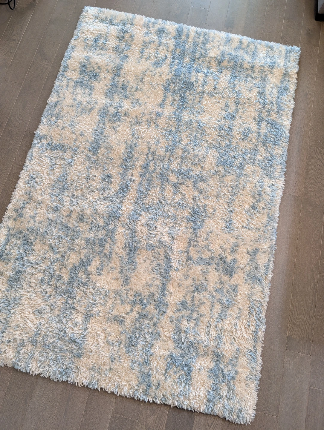 Shag Area Rug - Cream & Blue