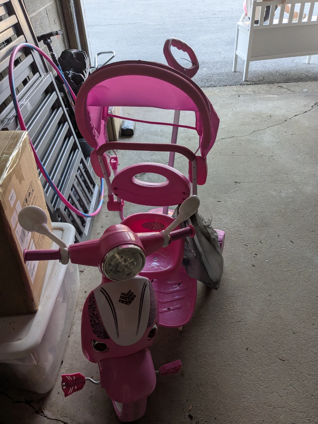 Pink Scooter Tricycle with Canopy