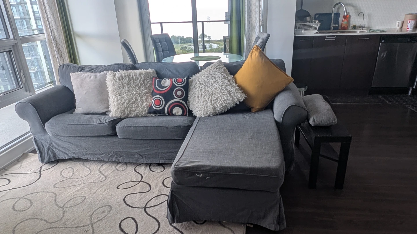 Ikea Gray Fabric Sectional Sofa/couch - photo 4