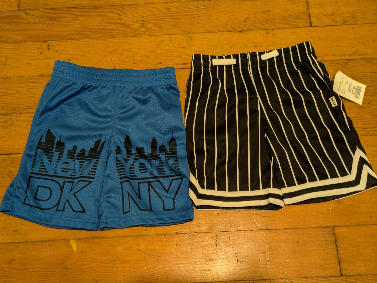 DKNY New York & Striped Basketball Shorts - Kids Size 6-7