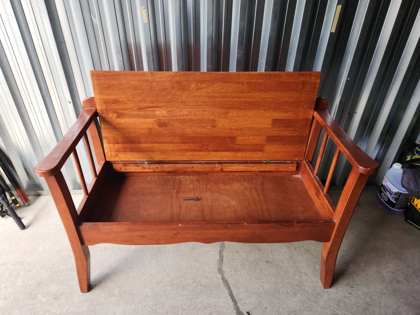 🇨🇦  Wooden Storage Bench with Backrest - photo 2