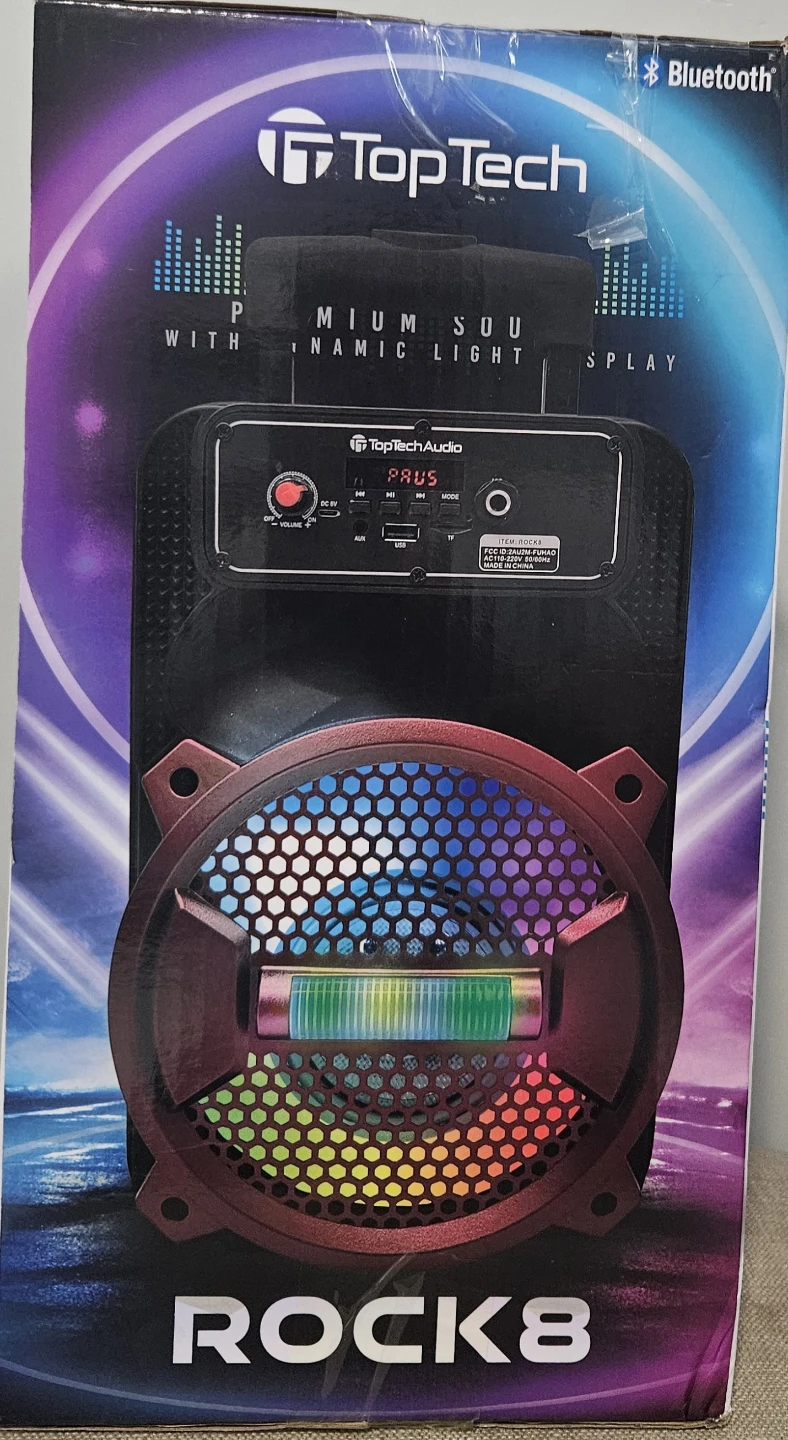 Top Tech Rock8 Bluetooth Speaker with Dynamic Light Display
