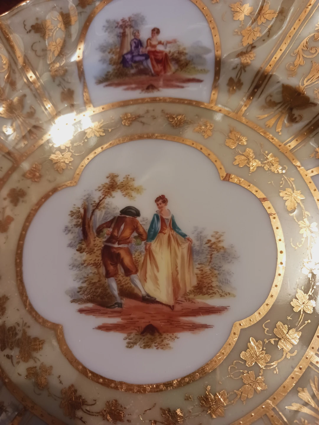22K Gold Dresden German Fine Porcelain Plate - photo 2