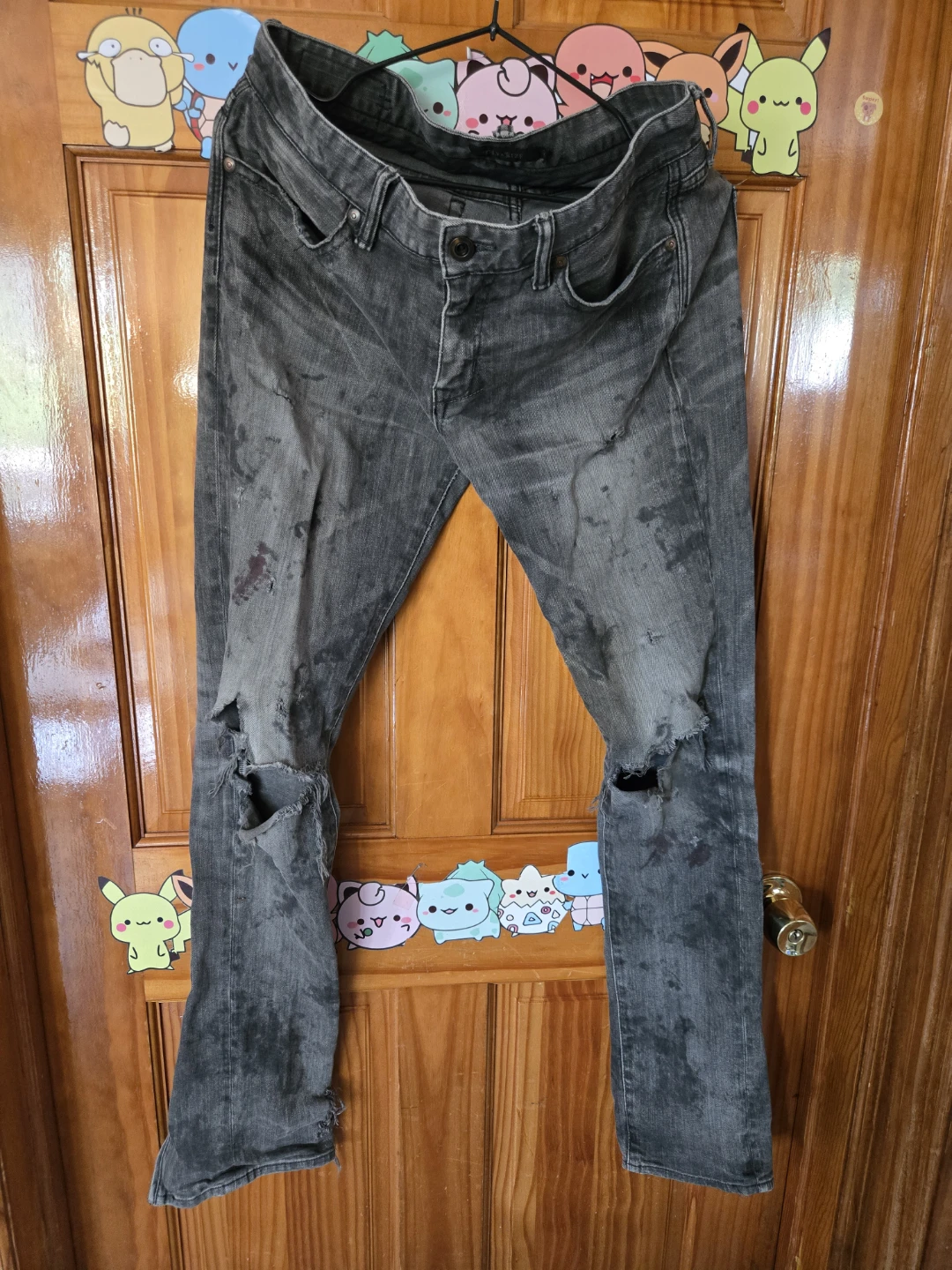Ripped Distressed Denim w/ Ankle Zips