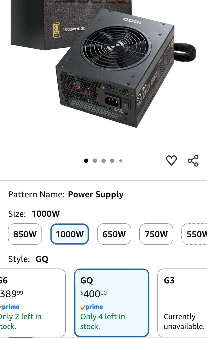 EVGA 1000W GQ Power Supply Unit - photo 3