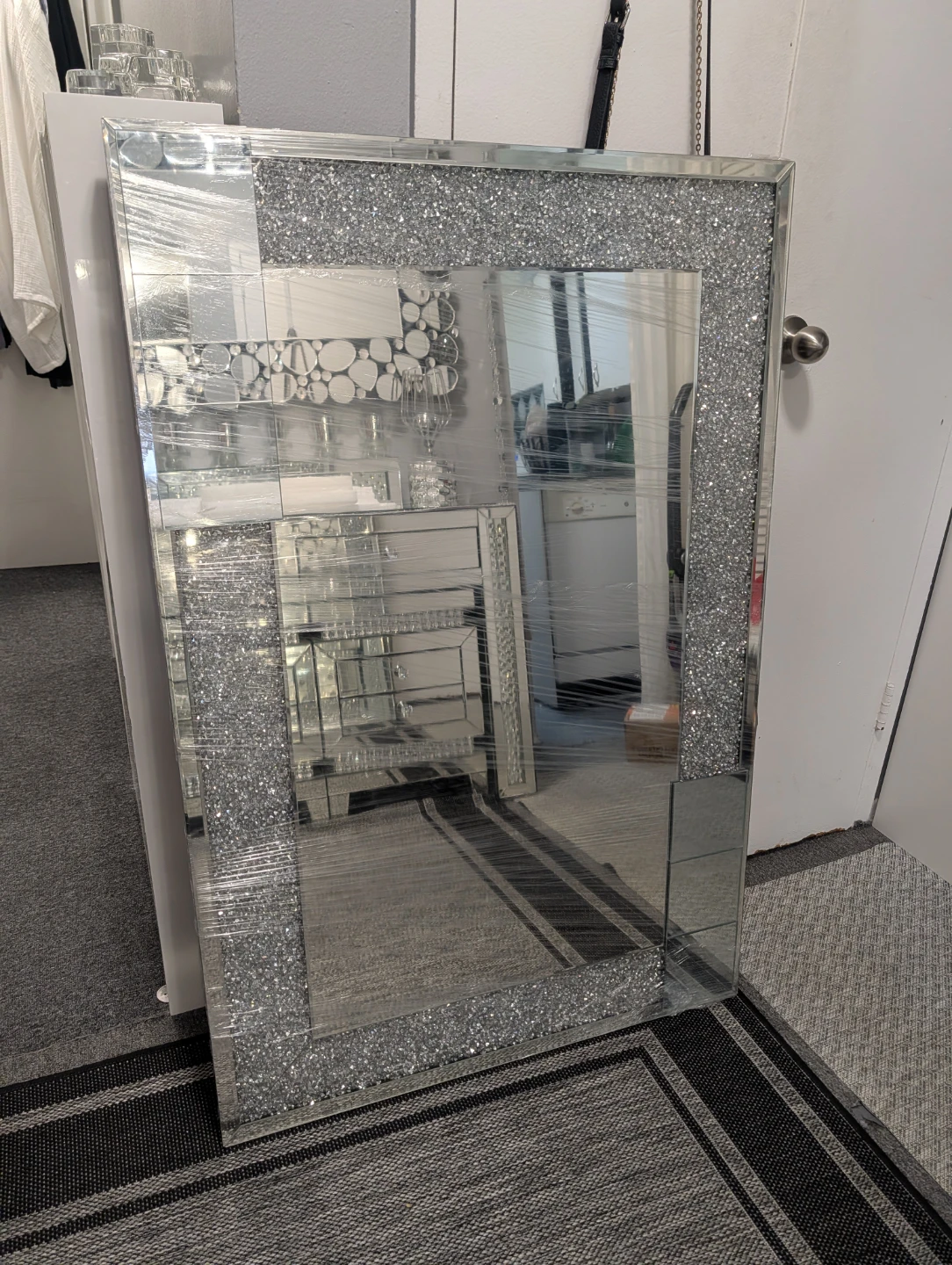 Large Crushed Diamond Mirror