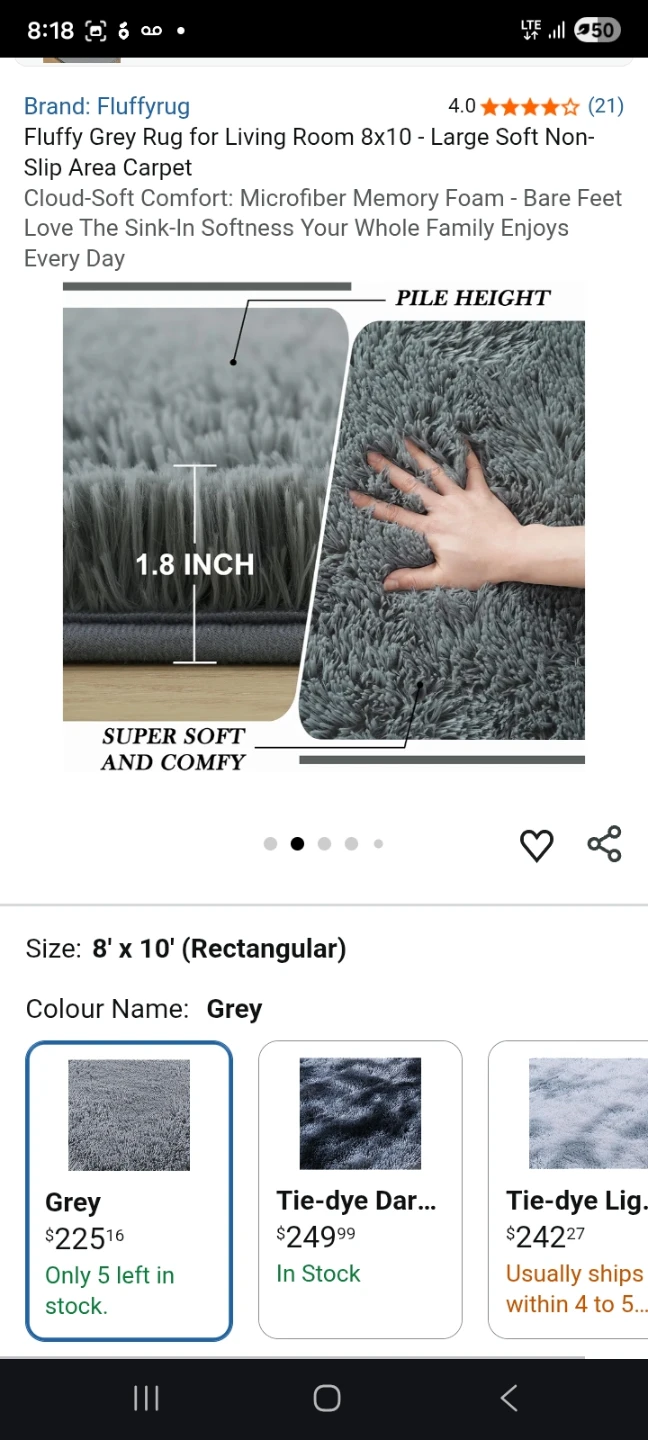 Fluffyrug Grey Area Rug 8x10 - photo 4
