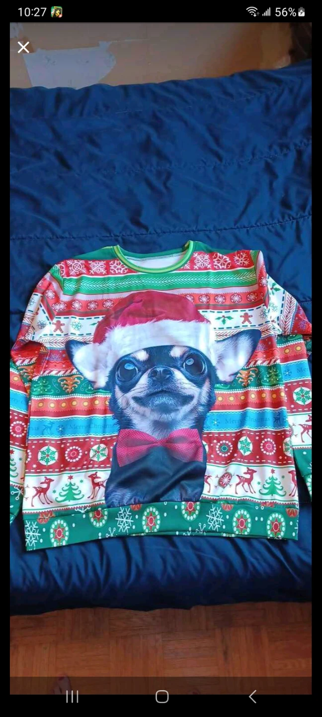 Ugly Christmas Sweater - Chihuahua Dog with Santa Hat