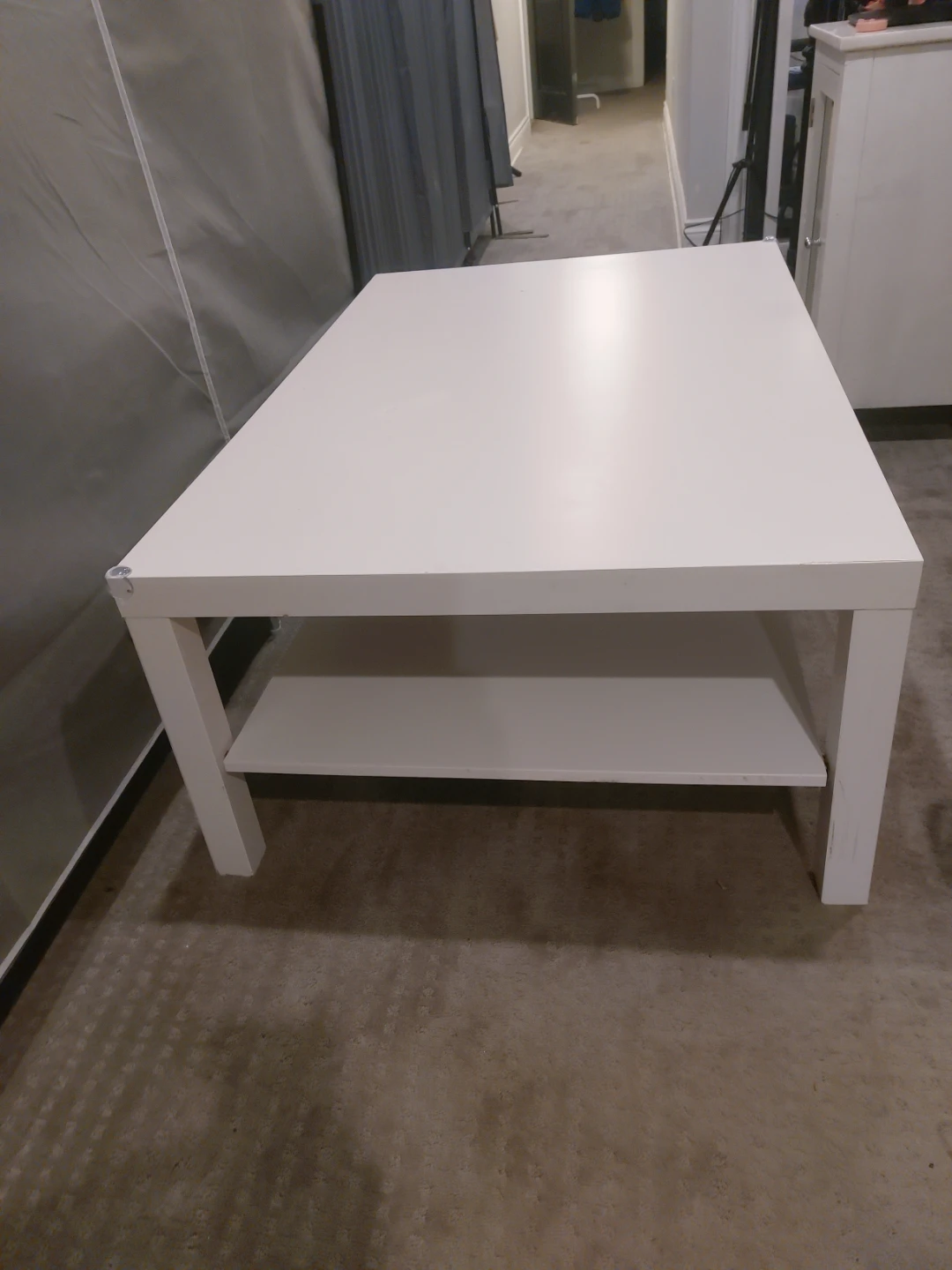 White Coffee Table with Shelf - photo 3