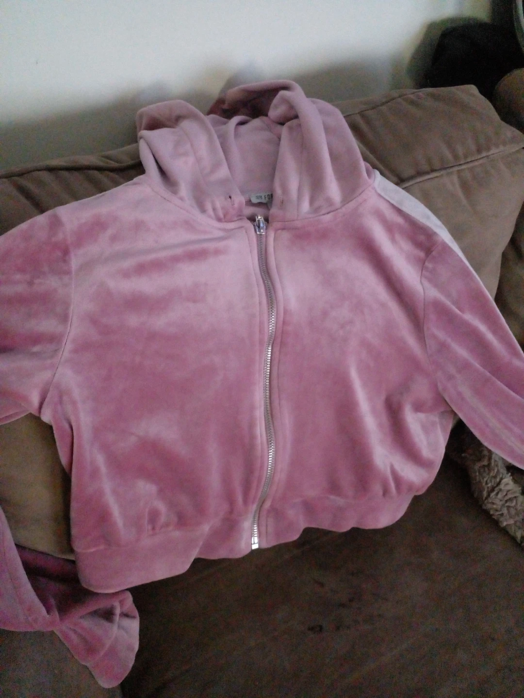 Pink Velour Zip-Up Hoodie - photo 2