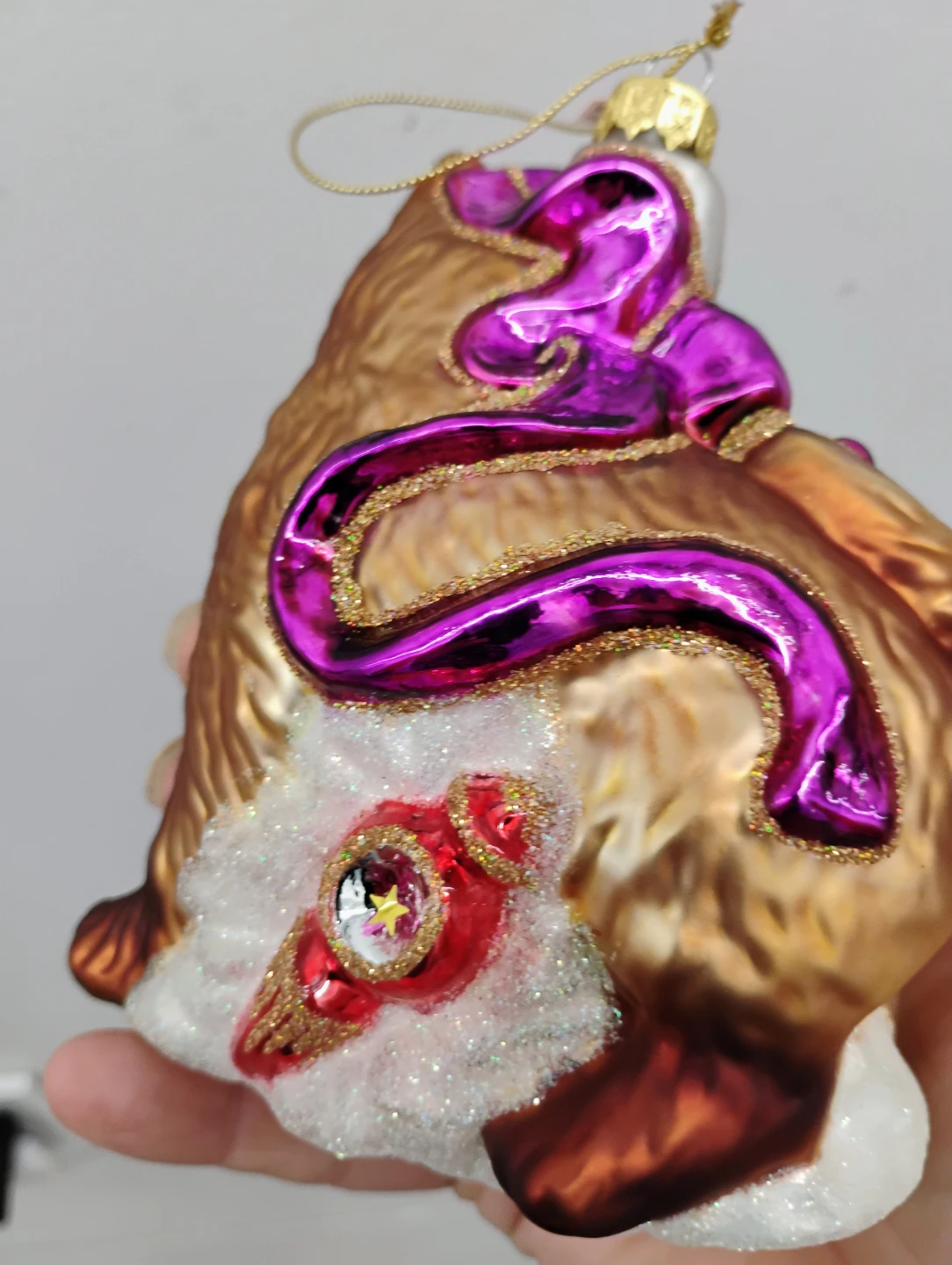 Large Blown Glass Cat Ornament Christmas - photo 3