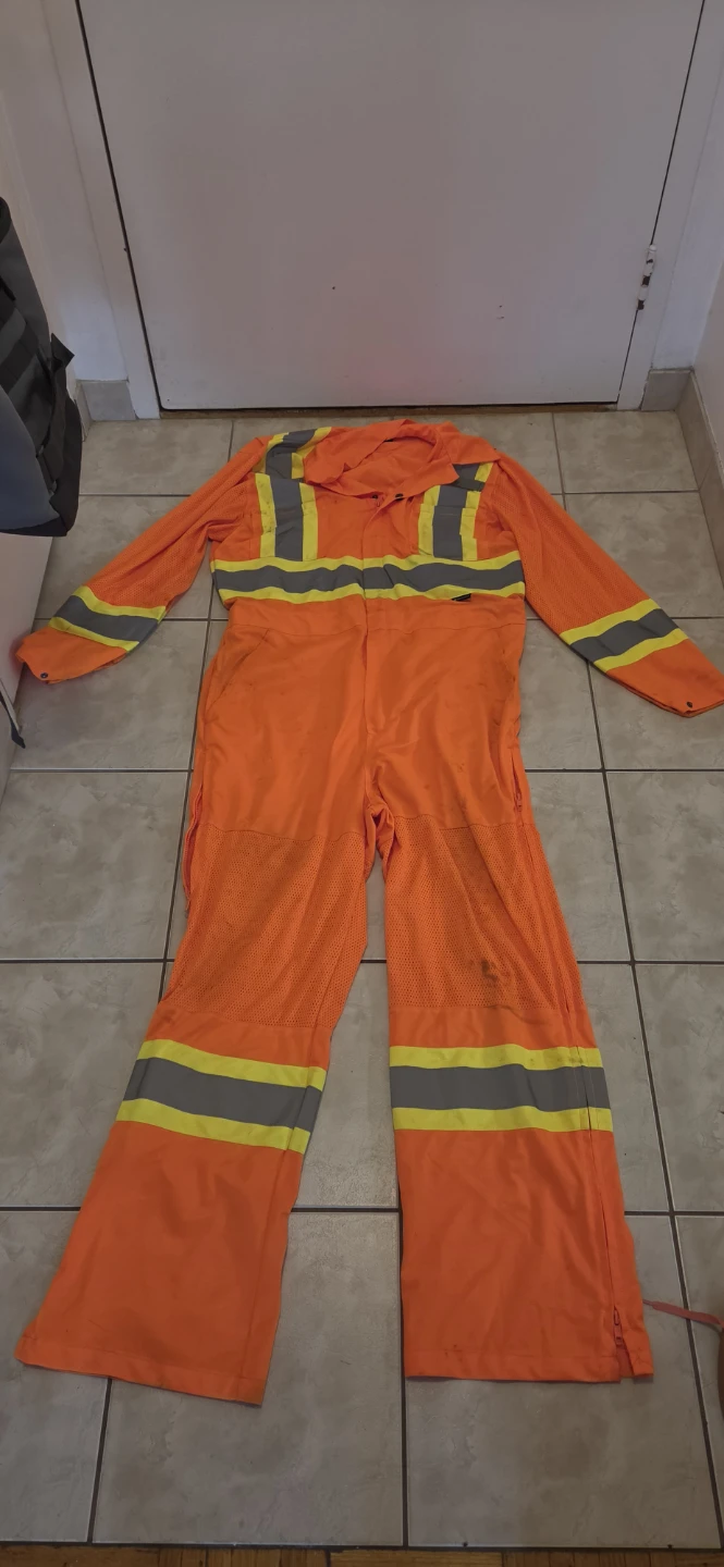 Orange High-Visibility Work Coveralls