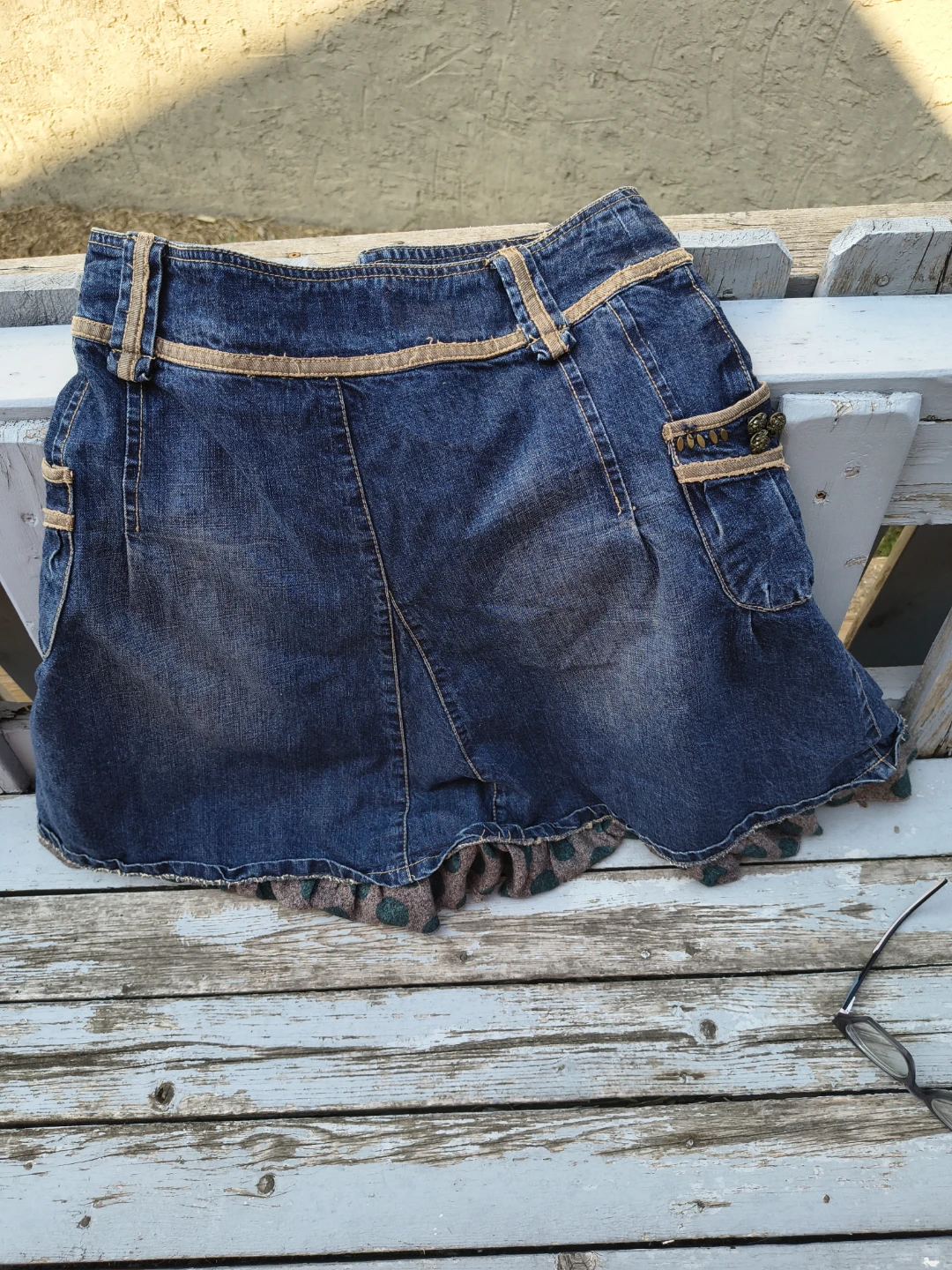 Embroidered Denim A-Line Skirt - photo 4