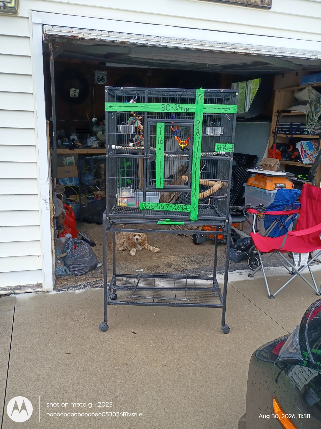 Large Black Bird Cage with Stand