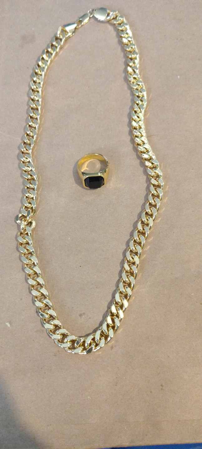 Gold tone Chain and Ring Set