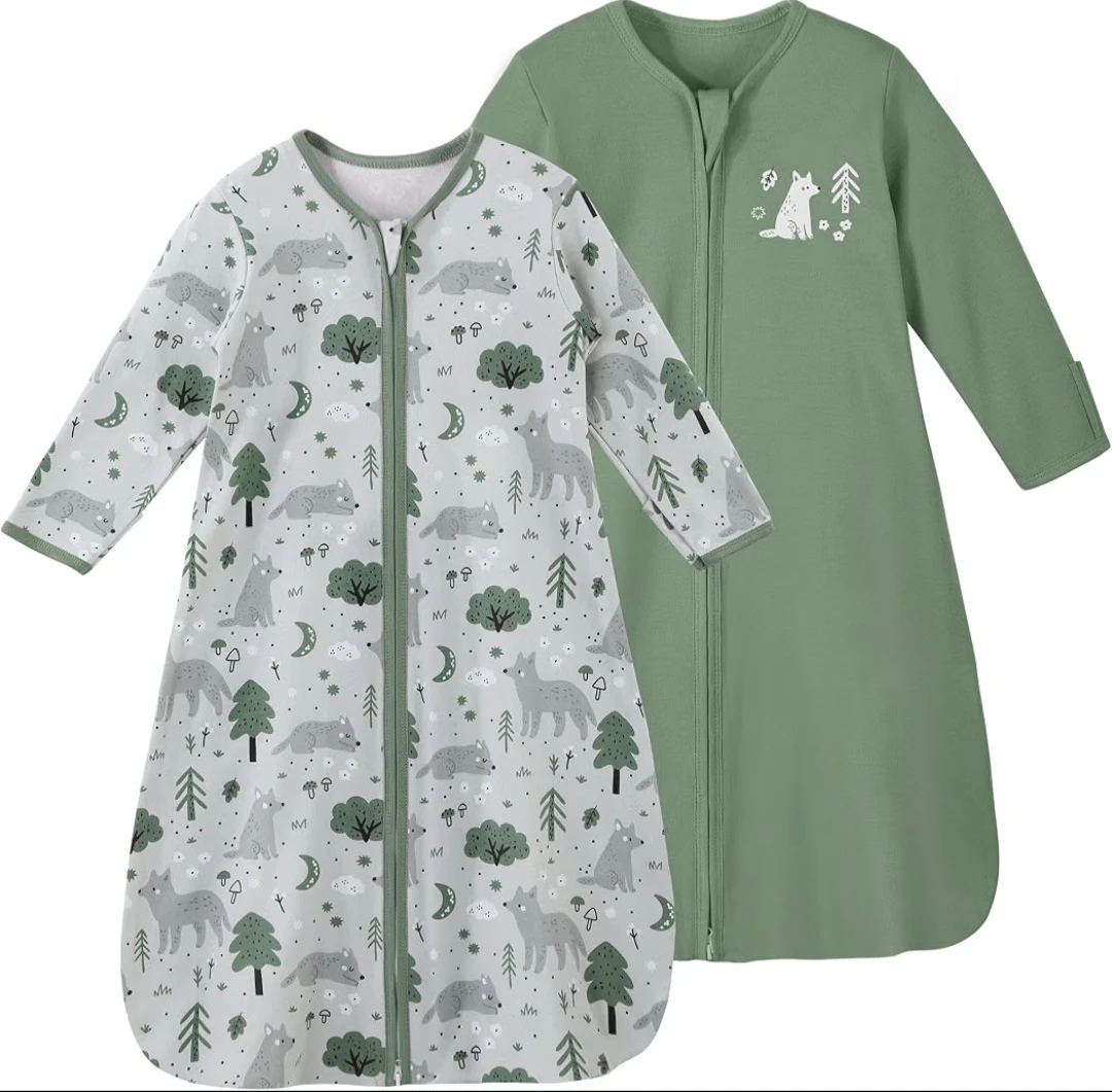 Yoofoss Sleep Sack 100% Cotton Baby Wearable Blanket 2 Sets