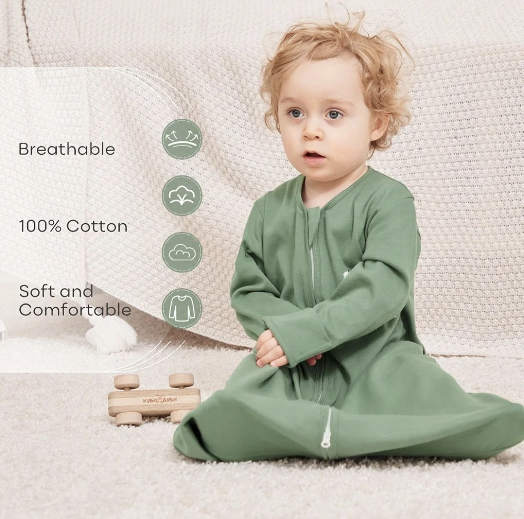 Yoofoss Sleep Sack 100% Cotton Baby Wearable Blanket 2 Sets - photo 2