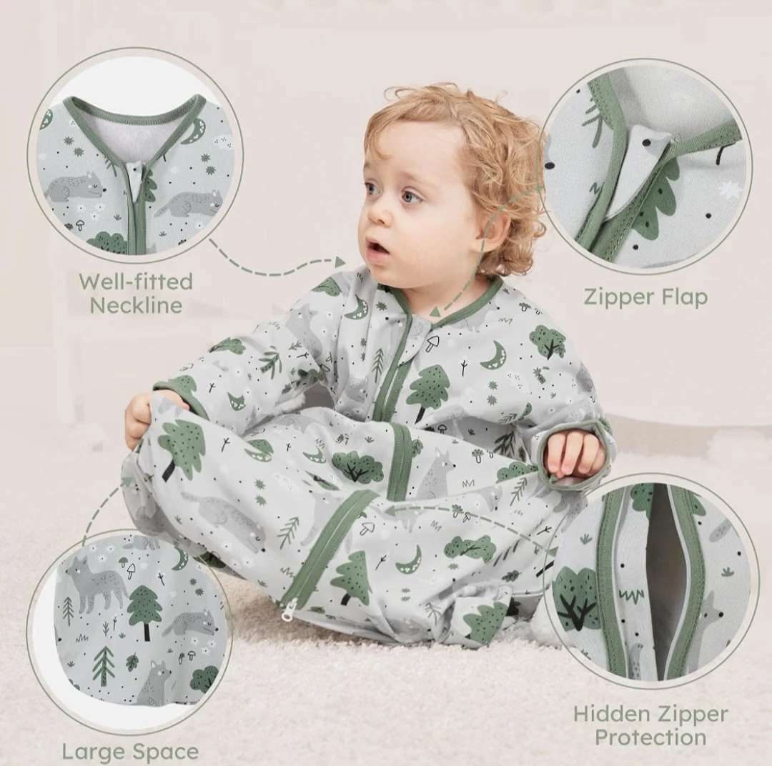 Yoofoss Sleep Sack 100% Cotton Baby Wearable Blanket 2 Sets - photo 5