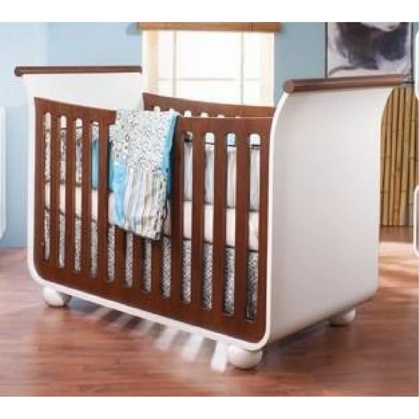 Baby Crib & Toddler Bed, Organic Mattress, & Baby Change Tray