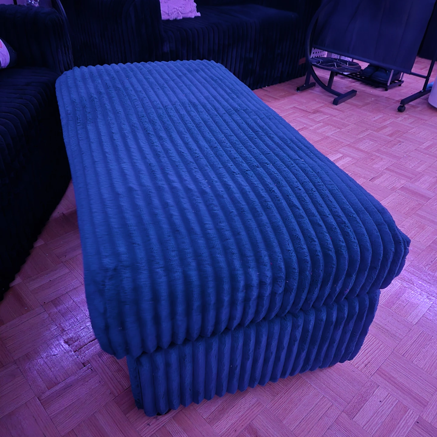 Large Cord ottoman for sale . - photo 2
