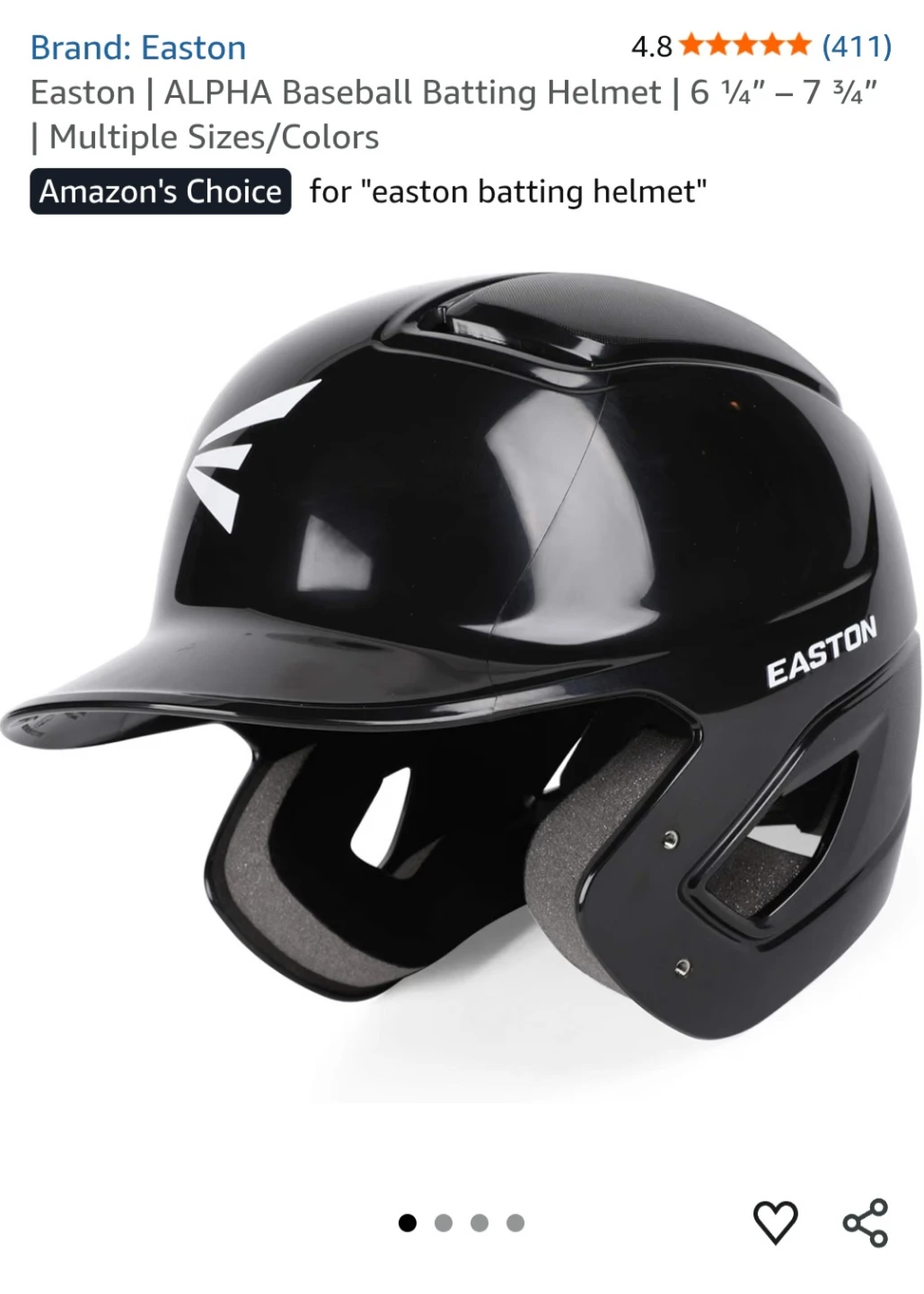 Easton ALPHA Baseball Batting Helmet M/L - photo 3