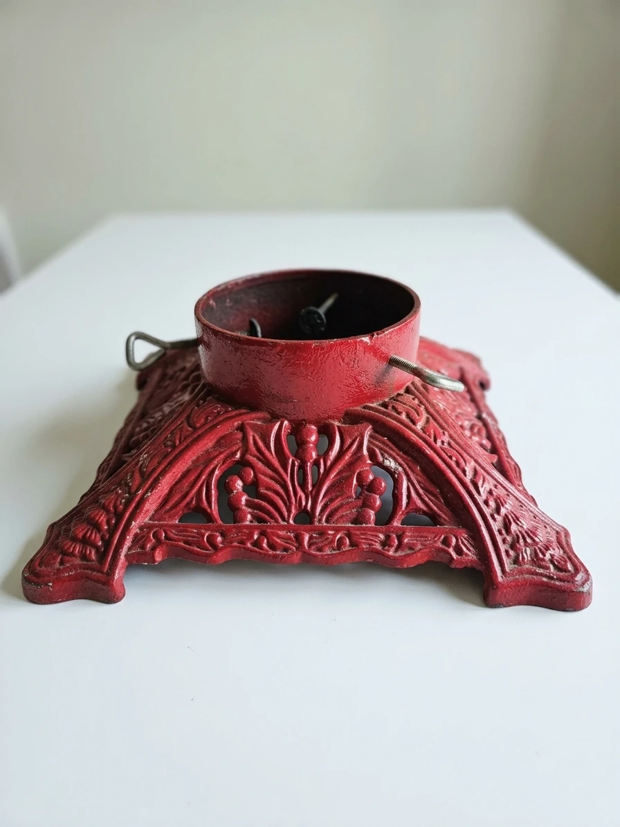 Red Cast Iron Christmas Tree Stand - photo 2