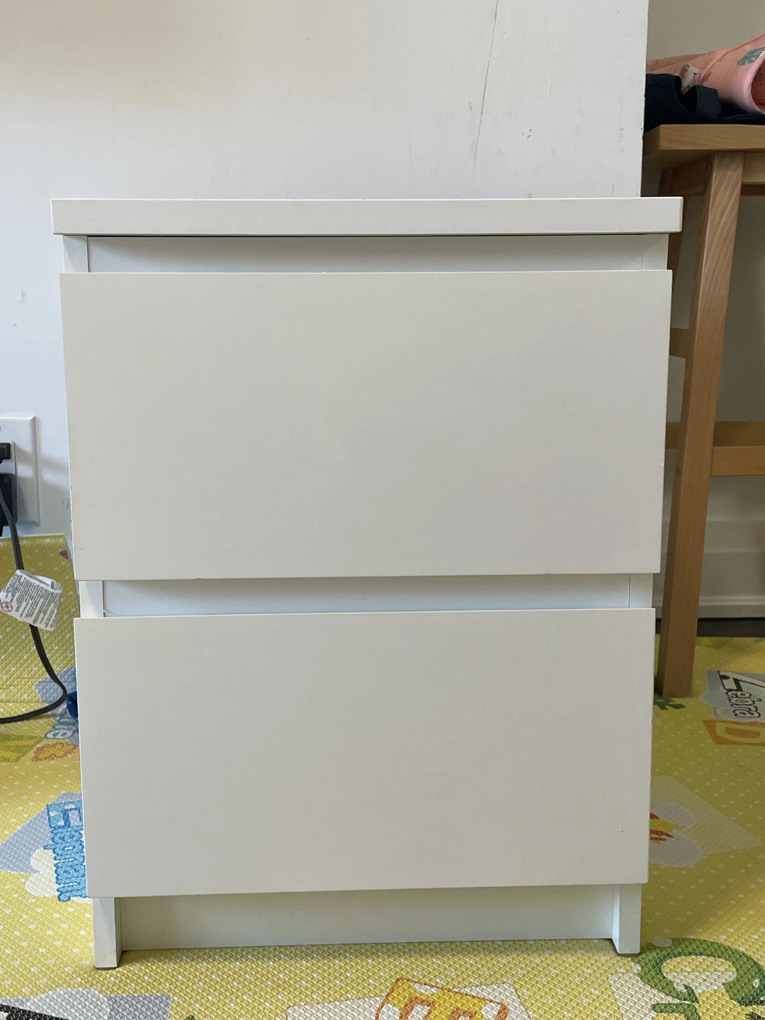 White Two-Drawer Nightstand